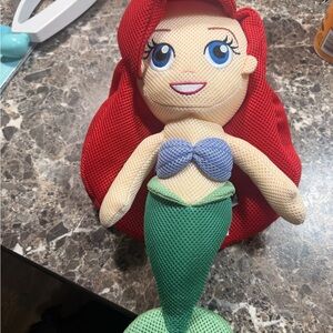 Disney Ariel Plush Toy with Red Hair and Green Tail
